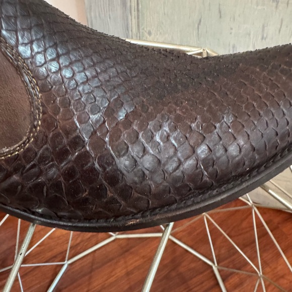 Veari Luxury Cowboy Boots Brown Python Leather Side zip Men\'s Size 12 main image 6